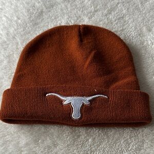 Burnt Orange Beanie with Embroidered Horns